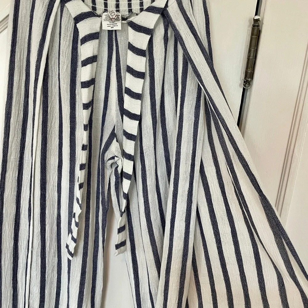 Becca Striped Pants with Slit - White & Blue - Picture 5 of 5